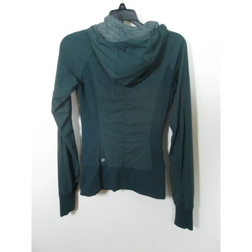 Lululemon Jacket Size 4 Green In Flux Reversible Hooded Zip Up Fitted Activewear